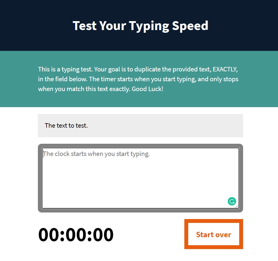 Typing Speed Tester Project