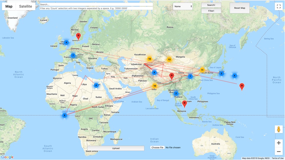 Map-based Social Network Data Visualization